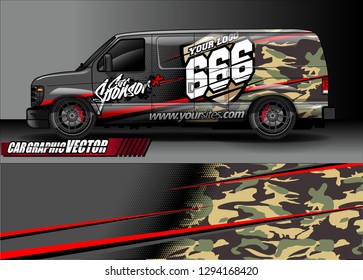 cargo van livery graphic vector. abstract race style background design for vehicle vinyl wrap and car branding 