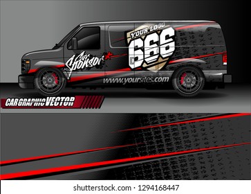 cargo van livery graphic vector. abstract race style background design for vehicle vinyl wrap and car branding 