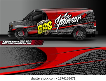 cargo van livery graphic vector. abstract race style background design for vehicle vinyl wrap and car branding 