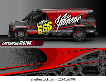 cargo van livery graphic vector. abstract race style background design for vehicle vinyl wrap and car branding 