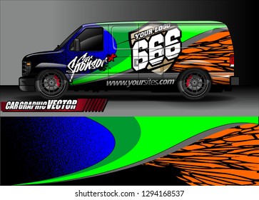 cargo van livery graphic vector. abstract race style background design for vehicle vinyl wrap and car branding 