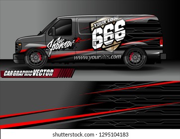 cargo van livery graphic vector. abstract race style background design for vehicle vinyl wrap and car branding 