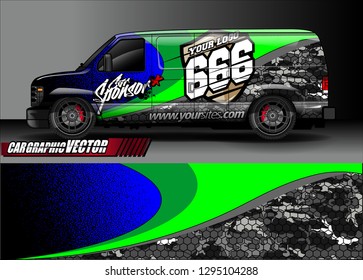 cargo van livery graphic vector. abstract race style background design for vehicle vinyl wrap and car branding 
