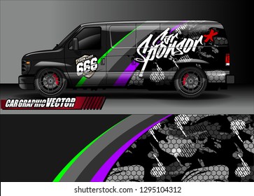 cargo van livery graphic vector. abstract race style background design for vehicle vinyl wrap and car branding 