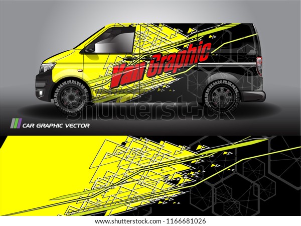 \
Cargo van Livery graphic\
vector. abstract shape with grunge background design for vehicle\
vinyl wrap 