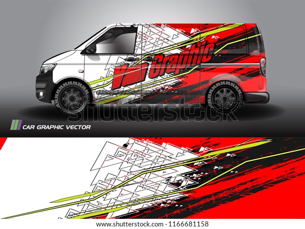 \
Cargo van Livery graphic\
vector. abstract shape with grunge background design for vehicle\
vinyl wrap 