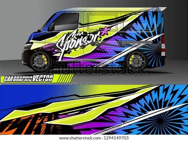 cargo van livery\
graphic vector. abstract race style background design for vehicle\
vinyl wrap and car branding\
