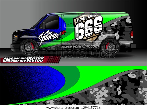 cargo van livery\
graphic vector. abstract race style background design for vehicle\
vinyl wrap and car branding\
