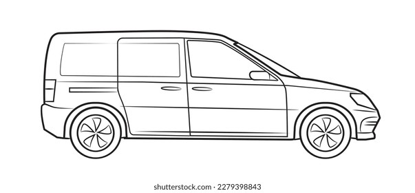 Cargo van transporter vector stock illustration.
