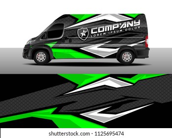 Cargo Van, truck and car decal wrap vector, Graphic abstract stripe designs for wrap branding vehicle