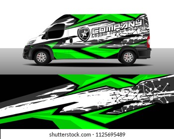 Cargo Van, truck and car decal wrap vector, Graphic abstract stripe designs for wrap branding vehicle