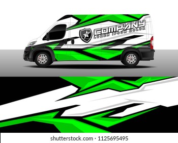 Cargo Van, truck and car decal wrap vector, Graphic abstract stripe designs for wrap branding vehicle