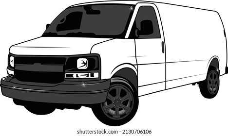 Cargo van in vector format. 