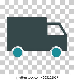 Cargo Van vector icon. Illustration style is a flat iconic bicolor soft blue symbol on a transparent background.