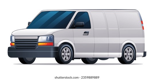 Ilustración vectorial de la camioneta de carga. Auto de la camioneta aislado en un fondo blanco