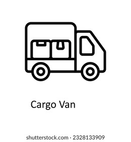 Cargo Van Vector    outline Icon Design illustration. Shipping and delivery Symbol on White background EPS 10 File