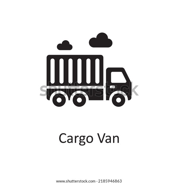 Cargo Van vector solid Icon\
Design illustration. Miscellaneous Symbol on White background EPS\
10 File