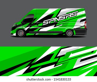 Cargo van wrap decal designs. Abstract racing and sport background for racing livery or daily use and car branding vinyl sticker. Vector eps 10.