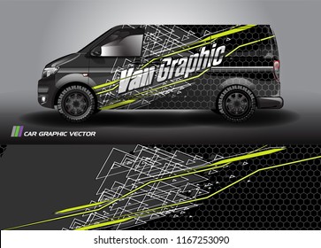 cargo van wrap design vector. abstract background for vehicle vinyl branding
