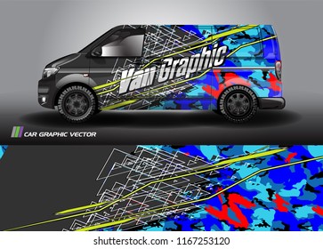 cargo van wrap design vector. abstract background for vehicle vinyl branding