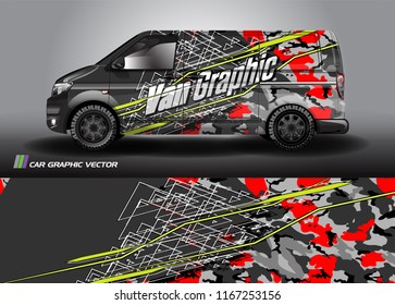 cargo van wrap design vector. abstract background for vehicle vinyl branding