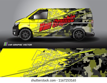 cargo van wrap design vector. abstract background for vehicle vinyl branding