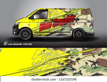cargo van wrap design vector. abstract background for vehicle vinyl branding