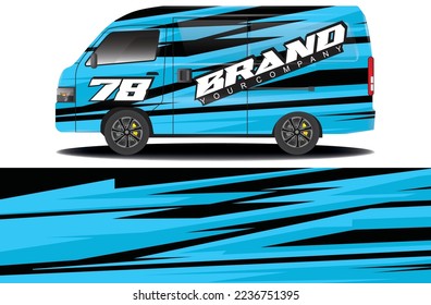cargo van wrap sticker design. Abstract graphic line racing background kit design for vehicle wrap, race car, camper car, rally car, and more