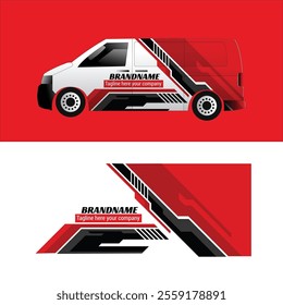 cargo van wrap sticker vector design. modern sticker