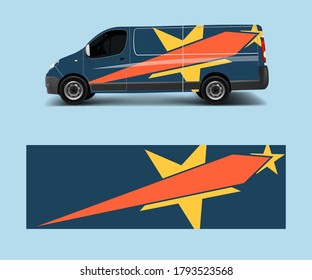 cargo van wrap vector, Graphic abstract stripe designs for wrap branding vehicle