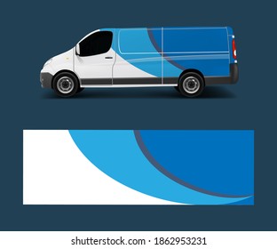 Cargo Van Wrap Vector, Graphic Abstract Stripe Designs For Wrap Branding Vehicle