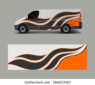 cargo van wrap vector, Graphic abstract stripe designs for wrap branding vehicle