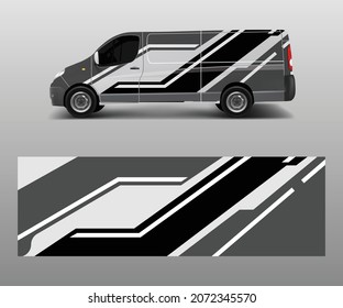 cargo van wrap vector, Graphic abstract stripe designs for wrap branding vehicle