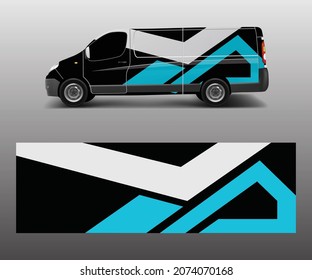 cargo van wrap vector, Graphic abstract stripe designs for wrap branding vehicle