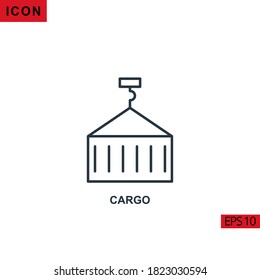 Icono del vector de carga sobre fondo blanco. Icono de línea de ilustración para gráficos, interfaces de medios impresos y diseño web.
