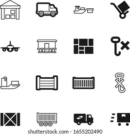 cargo vector icon set such as: unit, trade, speed, air, railroad, metal, automobile, railway, company, wagon, logistics, pallets, equipment, shipment, aircraft, flight, fly, vehicle, color