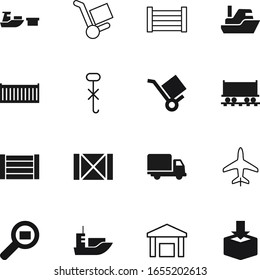 cargo vector icon set such as: train, marine, wagon, hooks, airplane, yacht, search, jet, railroad, post, tracking, hook, passenger, use, emblem, van, flight, house, pack, railway, template