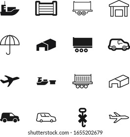 cargo vector icon set such as: use, dry, linear, umbrella, sticker, logistics, carton, port, web, keep, lines, unit, vacation, holiday, hooks, crate, thin, journey, wood, mail, red, estate, warning