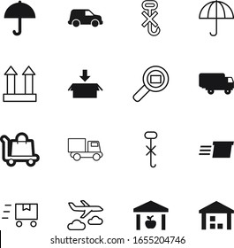 cargo vector icon set such as: icons, free, art, download, search, trailer, down, lines, distribution, unit, travel, shopping, sky, aviation, order, fly, thin, plane, paper, airplane, trolley, arrow
