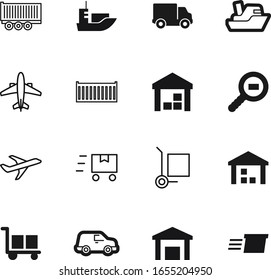 cargo vector icon set such as: boxes, start, pictogram, pack, outline, yacht, profile, wing, care, road, closed, lorry, isometric, industrial, sky, logistics, send, web, magnifying, estate, order