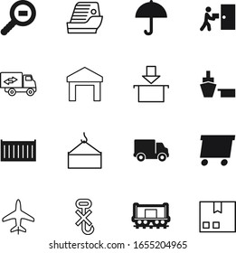 cargo vector icon set such as: grey, closed, railway, tourism, magnifying, heavy, yacht, jet, load, building, warning, equipment, man, relocation, weight, aircraft, industry, home, mail, pick, desk