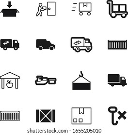 cargo vector icon set such as: download, vehicle, cartoon, lifting, wood, steel, lines, boat, open, linear, crane, button, building, hooks, wooden, stock, commercial, road, desk, style, distribution