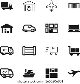 cargo vector icon set such as: ocean, communication, airline, post, color, icons, button, carriage, pine, wooden, brown, express, template, sea, cruise, wagon, simple, metal, boxes, object, lines