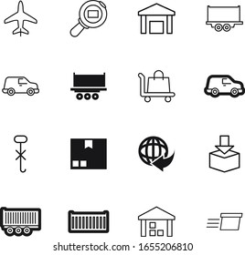 cargo vector icon set such as: up, shopping, search, industrial, pack, food, ship, international, flight, wide, sphere, earth, distribution, vehicle, hook, sale, shape, emblem, do, image, open, old