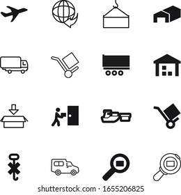 cargo vector icon set such as: heavy, international, lorry, planet, download, parcel, warning, fly, airplane, trolley, move, back, simple, image, wheel, express, shop, load, use, break, metal, port