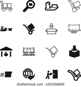 cargo vector icon set such as: express, house, drop, railway, grey, square, simple, carriage, warehouse, top, fragile, tracking, food, international, start, automobile, front, download, stock