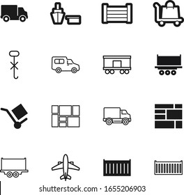 cargo vector icon set such as: rail, wooden, hooks, logistics, airport, sky, hook, air, aircraft, image, store, brown, boat, flight, texture, use, front, do, simple, outline, wagon, sticker, auto