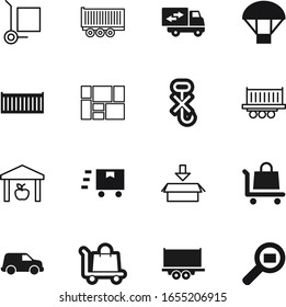 cargo vector icon set such as: tracking, relocation, express, download, color, search, cartoon, home, road, equipment, mail, trade, gift, stock, surprise, supply, export, no, house, rescue, cardboard