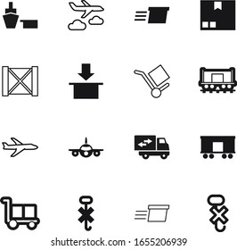 cargo vector icon set such as: industrial, relocation, military, estate, pallets, ocean, art, track, up, shipment, pine, grey, front, outline, boat, containers, view, logo, circle, company, pilot