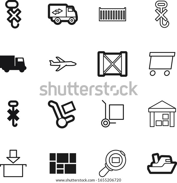 cargo vector icon set such as: wooden, market,\
lorry, estate, tag, car, port, button, building, wheelbarrow,\
transparent, unit, distribution, move, aviation, airline, ui,\
house, trolley, trade
